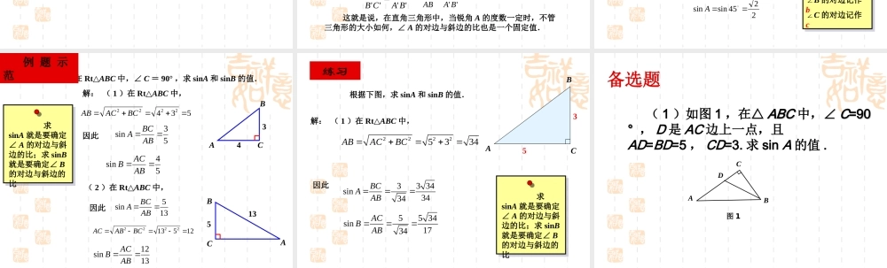 锐角三角函数第课时