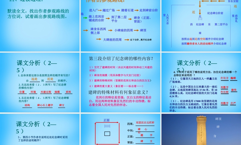 中学七年级语文下册 第11课 人民英雄永垂不朽课件 (新版)苏教版 课件