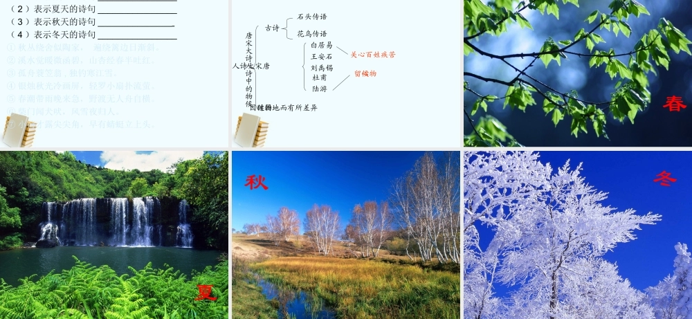 八年级语文上册 第16课(唐宋大诗人诗中的物候)ppt课件 冀教版 课件