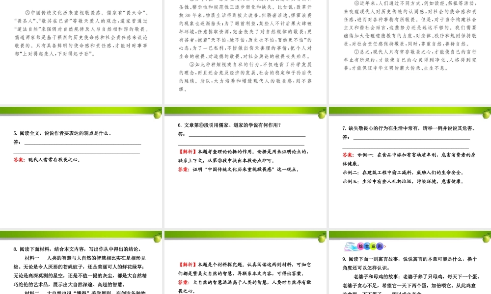 九年级语文上册 第11课 大小猫洞配套课件 语文版 课件