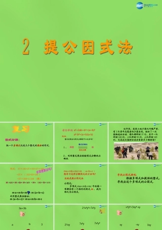 八年级数学下册(4.2 提公因式法)课件1 (新版)北师大版 课件