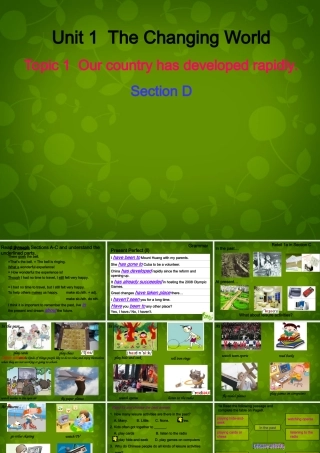 九年级英语上册 Unit 1 Topic 1 Our country has developed rapidly Section D课件 (新版)仁爱版 课件