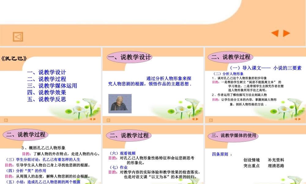 九年级语文下册(孔乙己)说课课件 新人教版 课件