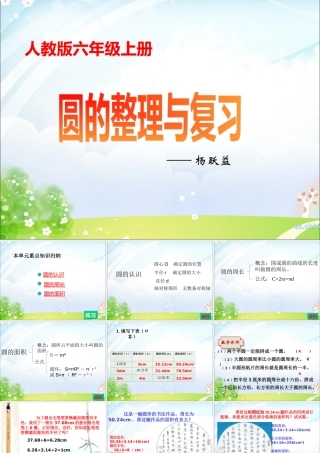 人教版六年级上册圆的整理与复习参赛课件