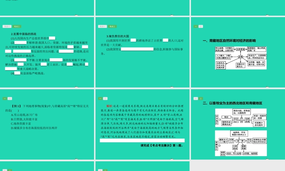 中考地理 第一编 基础篇 第四部分 中国地理下第23课时 青藏地区 中国在世界中课件