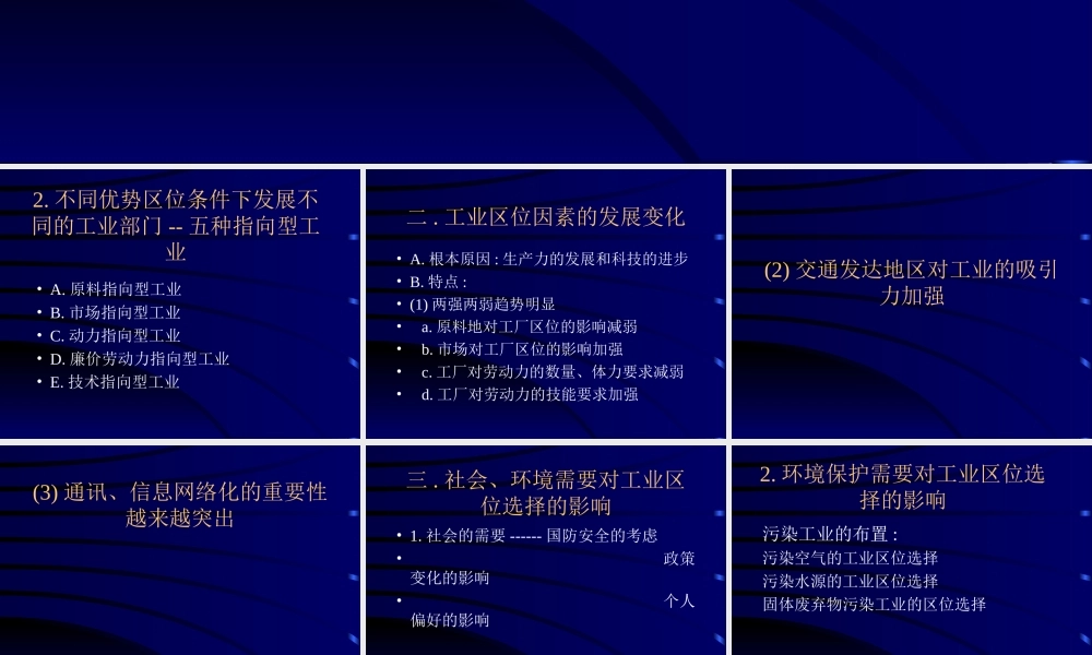 初中中国地理部分 工业活动的区位选择 课件