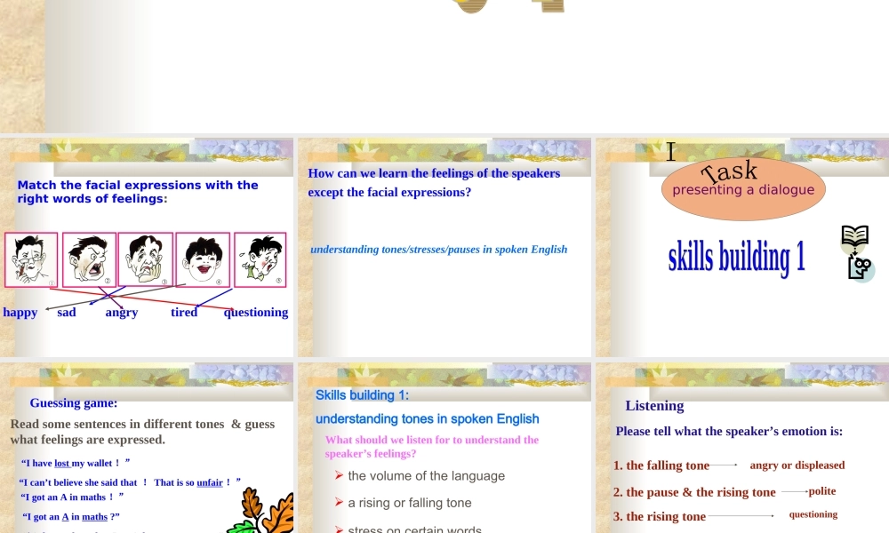 人教新课标高一英语必修1 unit2 task skills building 课件