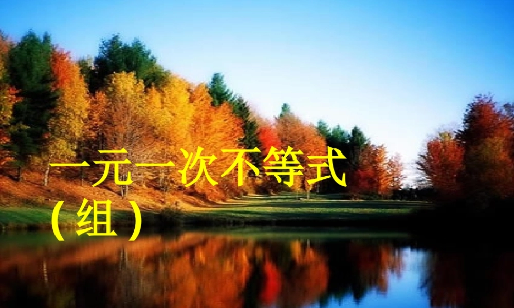 中考数学复习 第5章 一元一次不等式组 课件