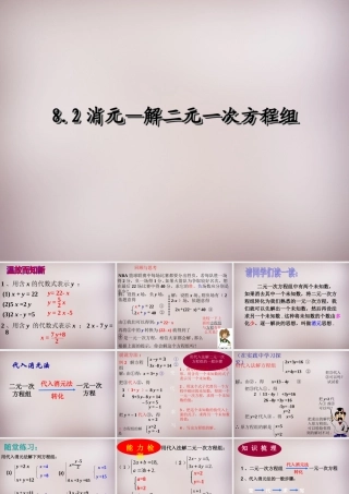 新疆乌鲁木齐市九聖教育培训中心七年级数学下册 8.2 消元—二元一次方程的解法课件3 新人教版 课件