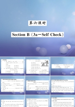 九年级英语全册 Unit 7 Teenagers should be allowed to choose their own clothes(第6课时)课件 (新版)人教新目标版 课件