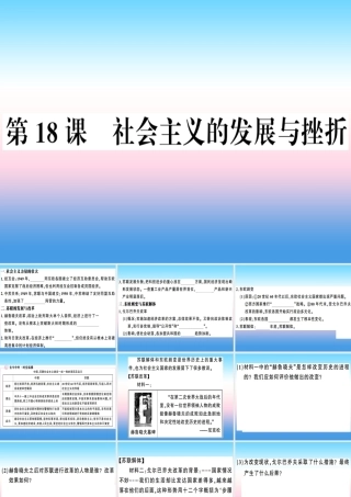 九年级历史下册 第五单元 冷战和美苏对峙的世界 第18课 社会主义的发展与挫折习题课件 新人教版 课件