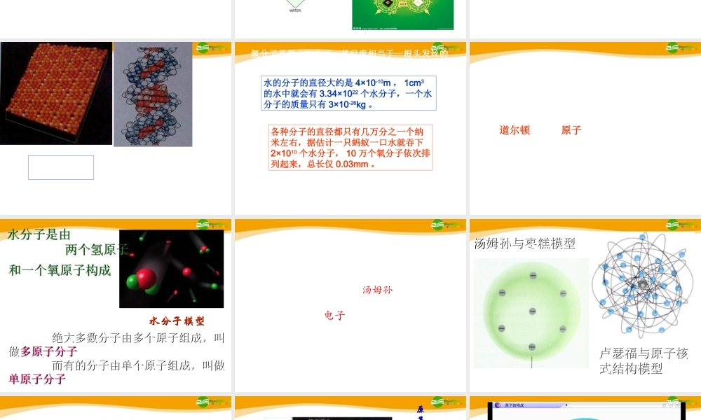 八年级物理下册 10-1( 走进微观)课件  沪科版 课件