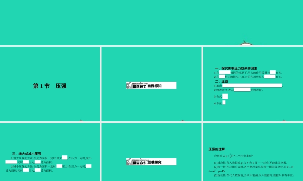 八年级物理下册 9.1 压强课件 (新版)新人教版