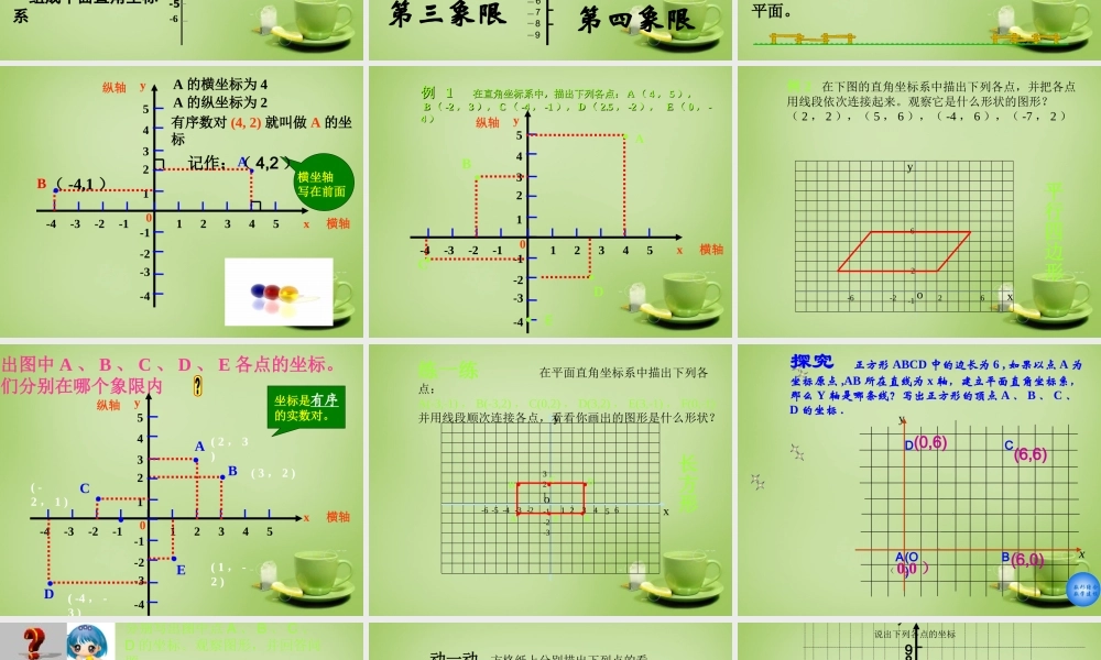 中学七年级数学下册 7.1.2 平面直角坐标系课件3 (新版)新人教版 课件
