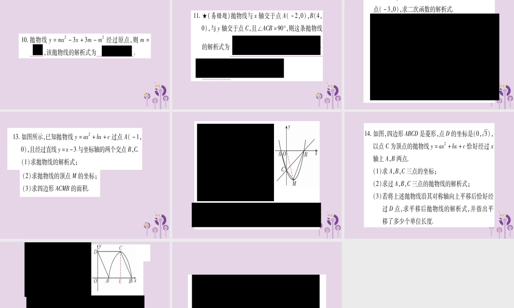 九年级数学上册 第二十二章 二次函数 221 二次函数的图象和性质 2214 第2课时 作业课件 (新版)新人教版 课件