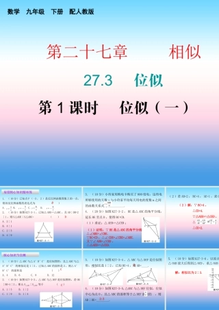 九年级数学下册 第二十七章 相似 273 位似 第1课时 位似(一)(课堂10min)小测课件 (新版)新人教版 课件