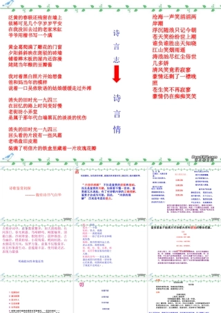 安徽省高三语文诗歌鉴赏专题课件