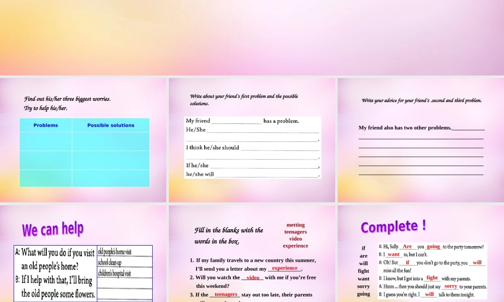 八年级英语上册 Unit 10 If you go to the party，you'll have a great time section B(3a self check)课件 (新版)人教新目标版 课件