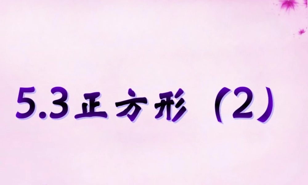 七年级数学下册 5.3正方形课件 (新版)苏科版 课件