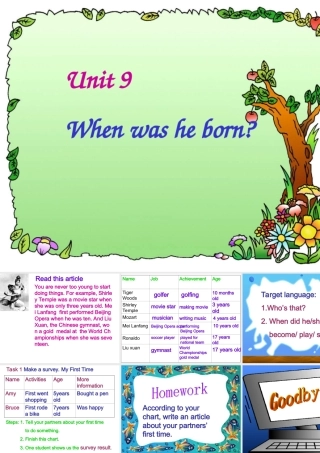 八年级英语 Unit9 When was he born B课件