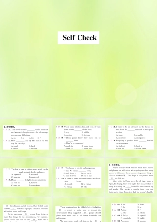 九年级英语全册 Unit 13 We re trying to save the earth Self Check习题课件 (新版)人教新目标版 课件