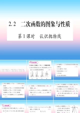 九年级数学下册 第2章 二次函数 22(二次函数的图象与性质)课堂导练课件(含中考真题)(新版)北师大版 课件