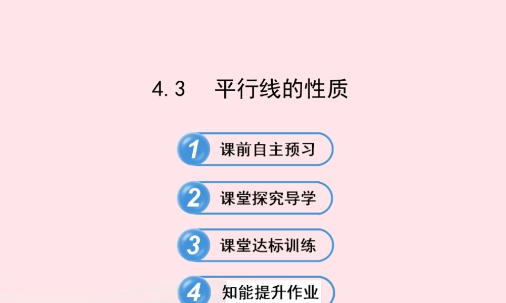 七年级数学下册 第4章 相交线与平行线 4.3平行线的性质习题课件 (新版)湘教版 课件