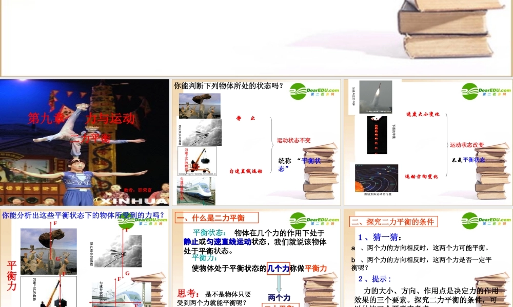 八年级物理二力平衡课件苏科版 课件