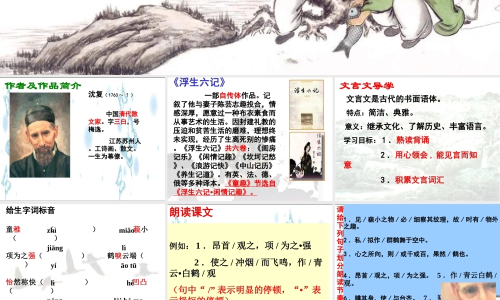 七年级语文上 童趣 课件人教版 课件