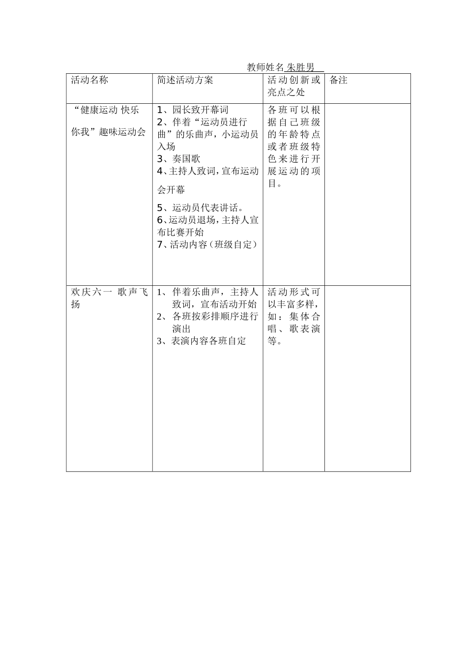庆六一活动方案（朱胜男）_第1页