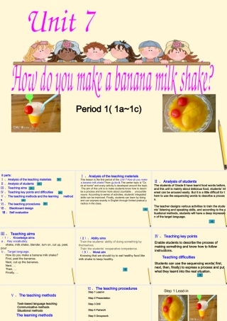 八年级英语(Unit7 How do you make a banana milk shake)课件(二) 课件