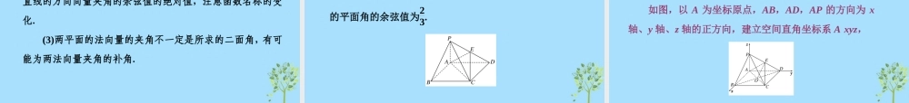 山西省忻州市高考数学 专题 用向量解决立体几何角的问题2复习课件