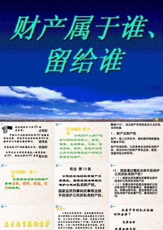 八年级政治上册 9.1 财产属于谁留给谁课件 鲁教版 课件