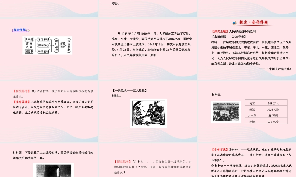 八年级历史上册 第5单元 人民解放战争的胜利 第民解放战争的胜利课件 岳麓版 课件