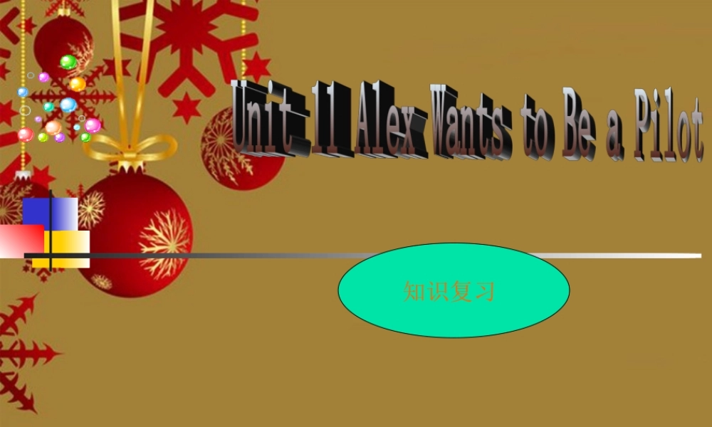 七年级英语下册 Unit11 Alex wants to be a pilot课件 北京课改版 课件