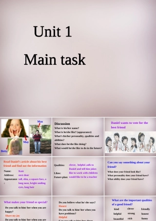 八年级英语上册 Unit 1 Friends Main Task课件2 牛津版 课件