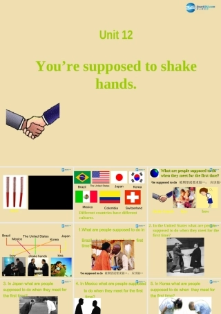 九年级英语全册 Unit 12 You re supposed to shake hands Section A课件 人教新目标版 课件