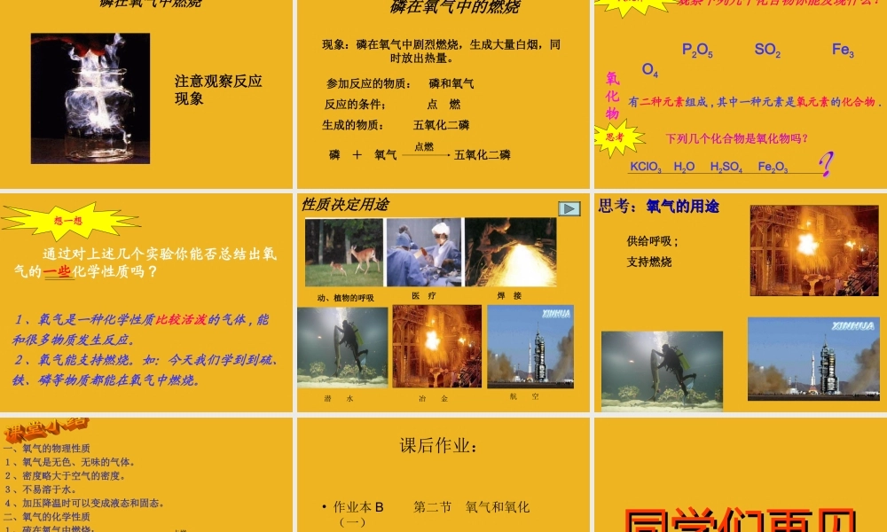 八年级科学下册 第二节：氧气和氧化课件 浙教版 课件