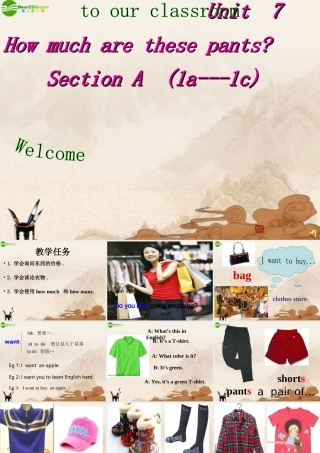 七年级英语上册 unit7 How much are these pants(第一课时)课件 人教新目标版 课件