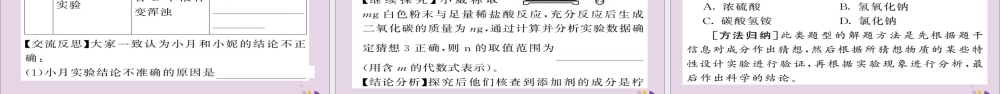 中考化学总复习 第二轮 专题训练 提升能力 专题六 实验探究课件