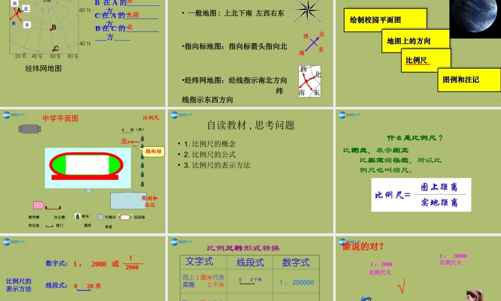 中学七年级地理上册 第二章 第一节 地图的基本要素课件 商务星球版 课件