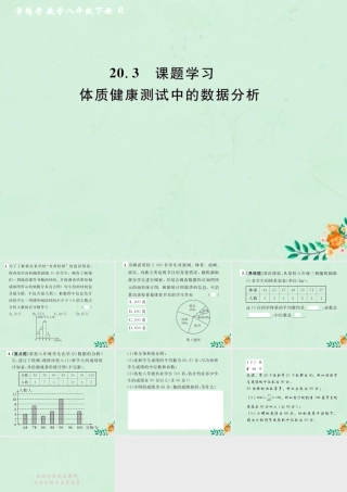 春八年级数学下册 第数据的分析  课题学习 体质健康测试中的数据分析课后作业课件 (新版)新人教版 课件