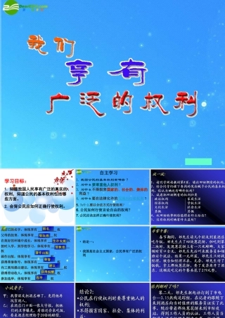 八年级政治下册 我们享有广泛的权利  下册 人教版 课件