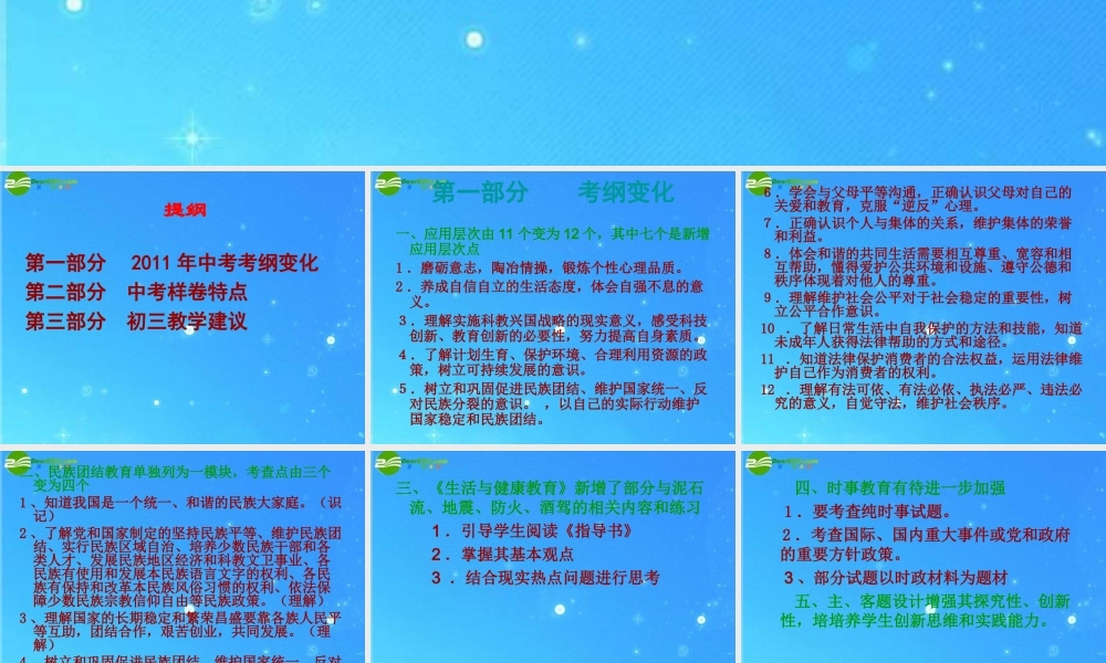 中考政治研讨会 课件 人教新课标版 课件