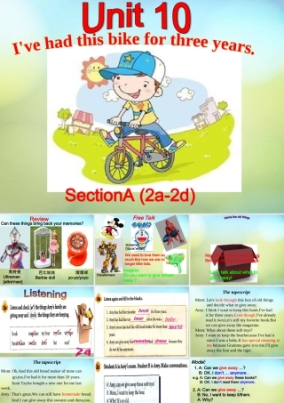 八年级英语下册 Unit 10 I've had this bike for three years Section A课件 (新版)人教新目标版 课件