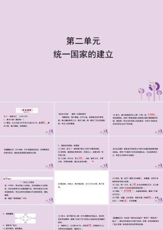 中考历史备战复习 中国古代史 第二单元 统一国家的建立课件