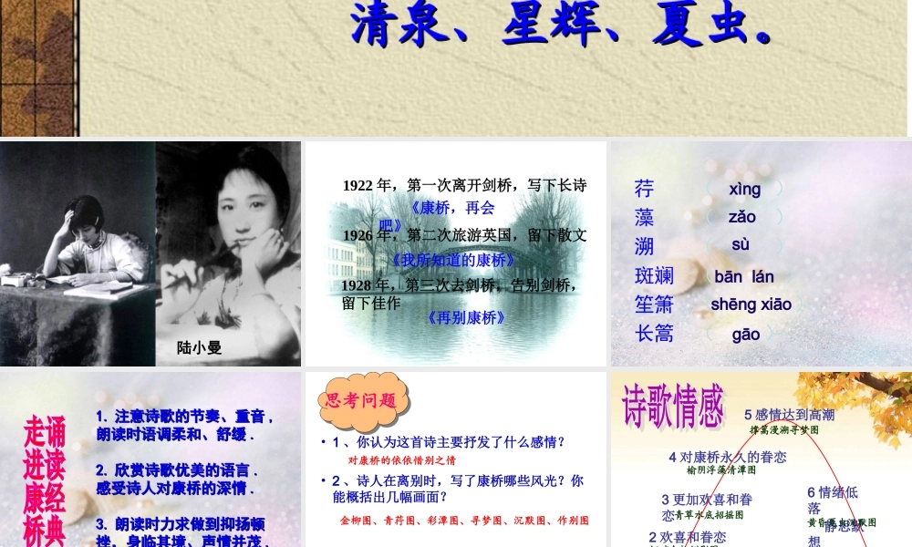 《再别康桥》第二课时