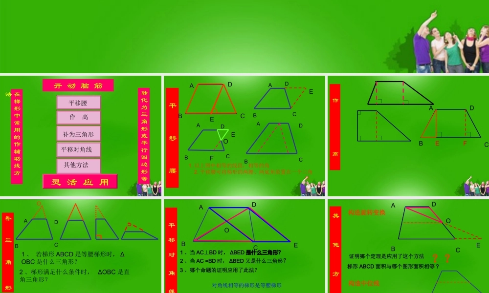 八年级数学下册 梯形中常用的作辅助线课件 人教新课标版 课件