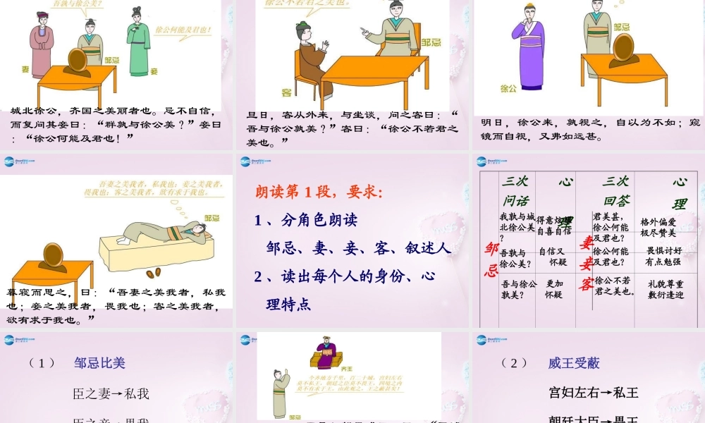 九年级语文下册 22(邹忌讽齐王纳谏)课件 新人教版 课件