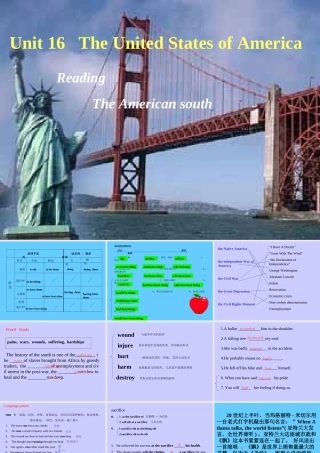 人教版高二英语下学期Unit16 The United States of America 课件
